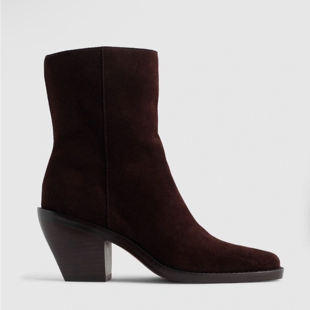 NWOB! MADEWELL Women’s The Idris Side-Zip Ankle Boot Coffee Bean Suede Size 10.5